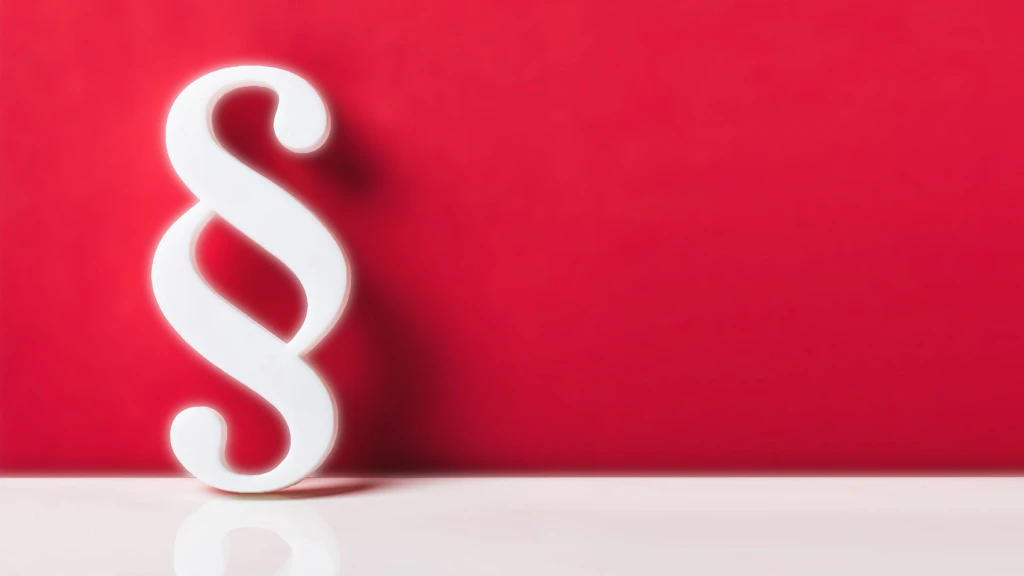 Symbole de paragraphe blanc sur fond rouge avec surface blanche